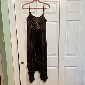 All Saints Shimmering Black High Low Dress